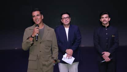 Sky Force Screening Rajnath Singh attended with Akshay Kumar and veer pahariya also shared pictures on Social