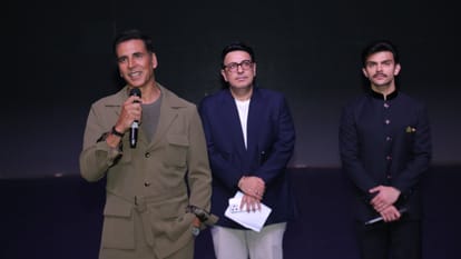 Sky Force Screening Rajnath Singh attended with Akshay Kumar and veer pahariya also shared pictures on Social