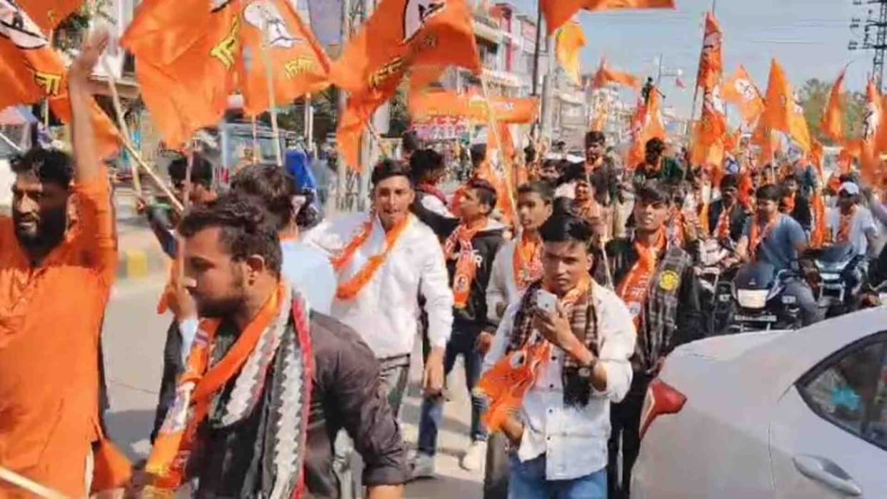 Pali News: Shivsena Shinde Party organized a grand saffron rally on Bala Saheb Jayanti