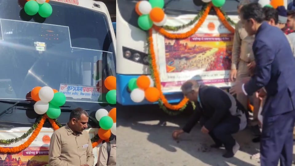 CTU AC bus service started from Chandigarh for Maha Kumbh Transport Secretary Deepra Lakra flagged off