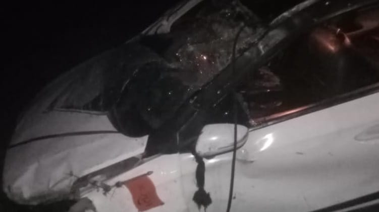 UP Accident in Orai needle of car speed meter was found stuck at 110 Car hit a tree and fell into a ditch