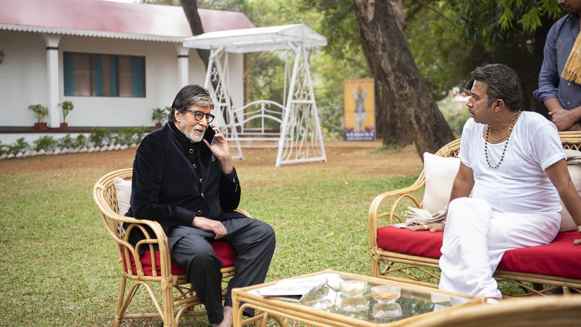 Amitabh Bachchan in Panchayat Season 4 tvf shares set pics collaboration for Cyber Crime awareness campaign