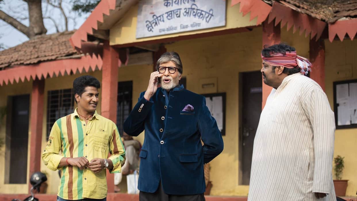 Amitabh Bachchan in Panchayat Season 4 tvf shares set pics collaboration for Cyber Crime awareness campaign