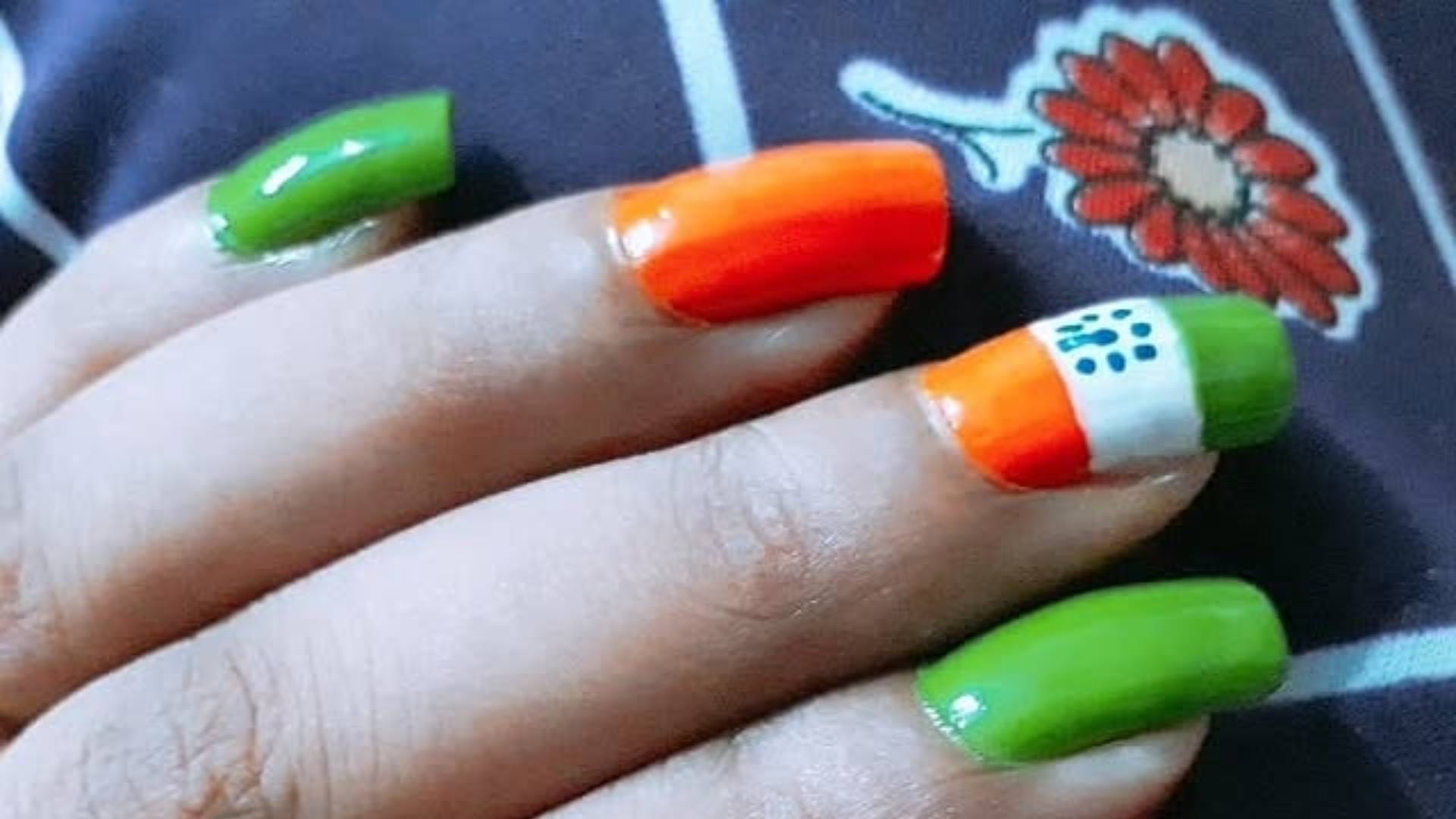 Republic Day 2025 Tiranga Color Nail Art Ideas see the Pictures Including all the Details Disprj