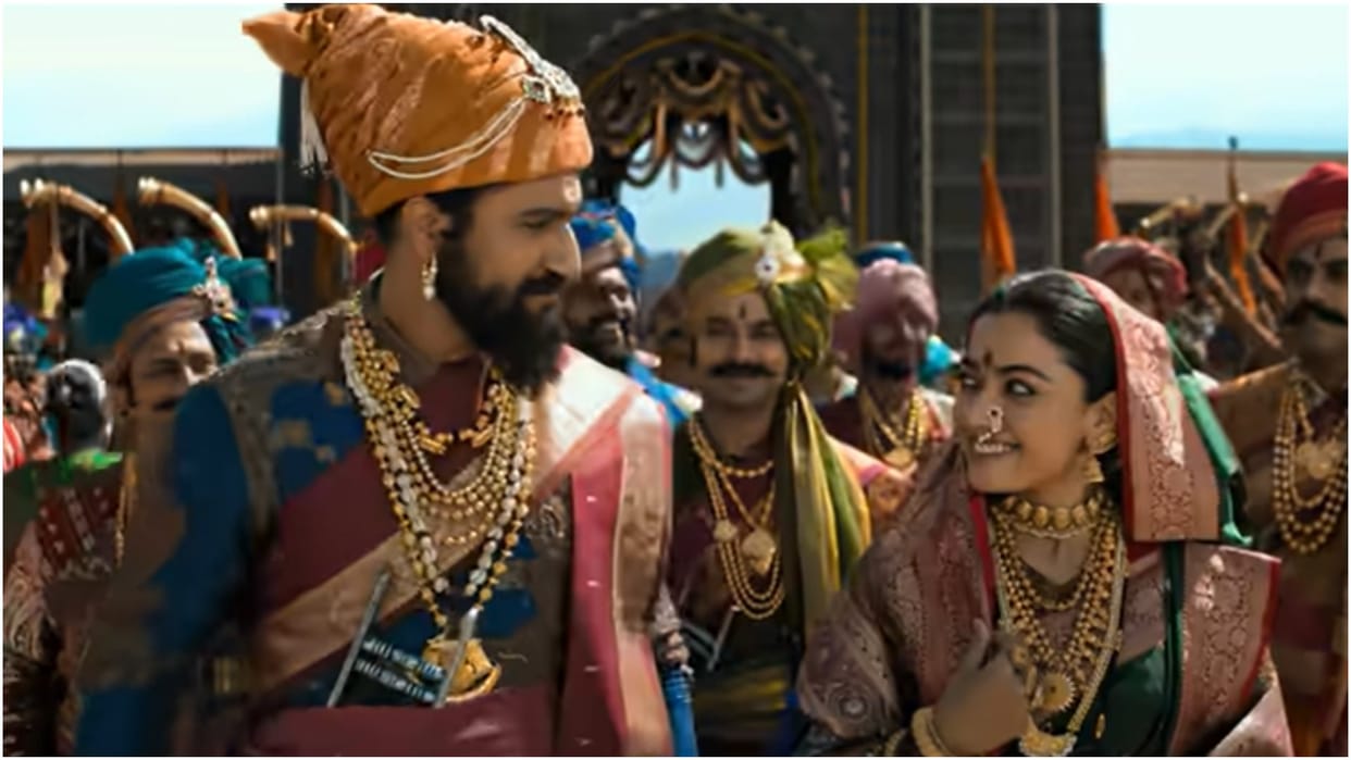 Vicky Kaushal Rashmika Historical action film Chhaava landed in trouble over Sambhaji and Yesubai dance scene