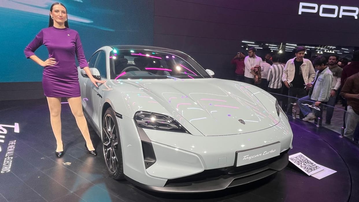 Porsche Taycan facelift electric car launched in India at Auto Expo Bharat Mobility Global Expo 2025
