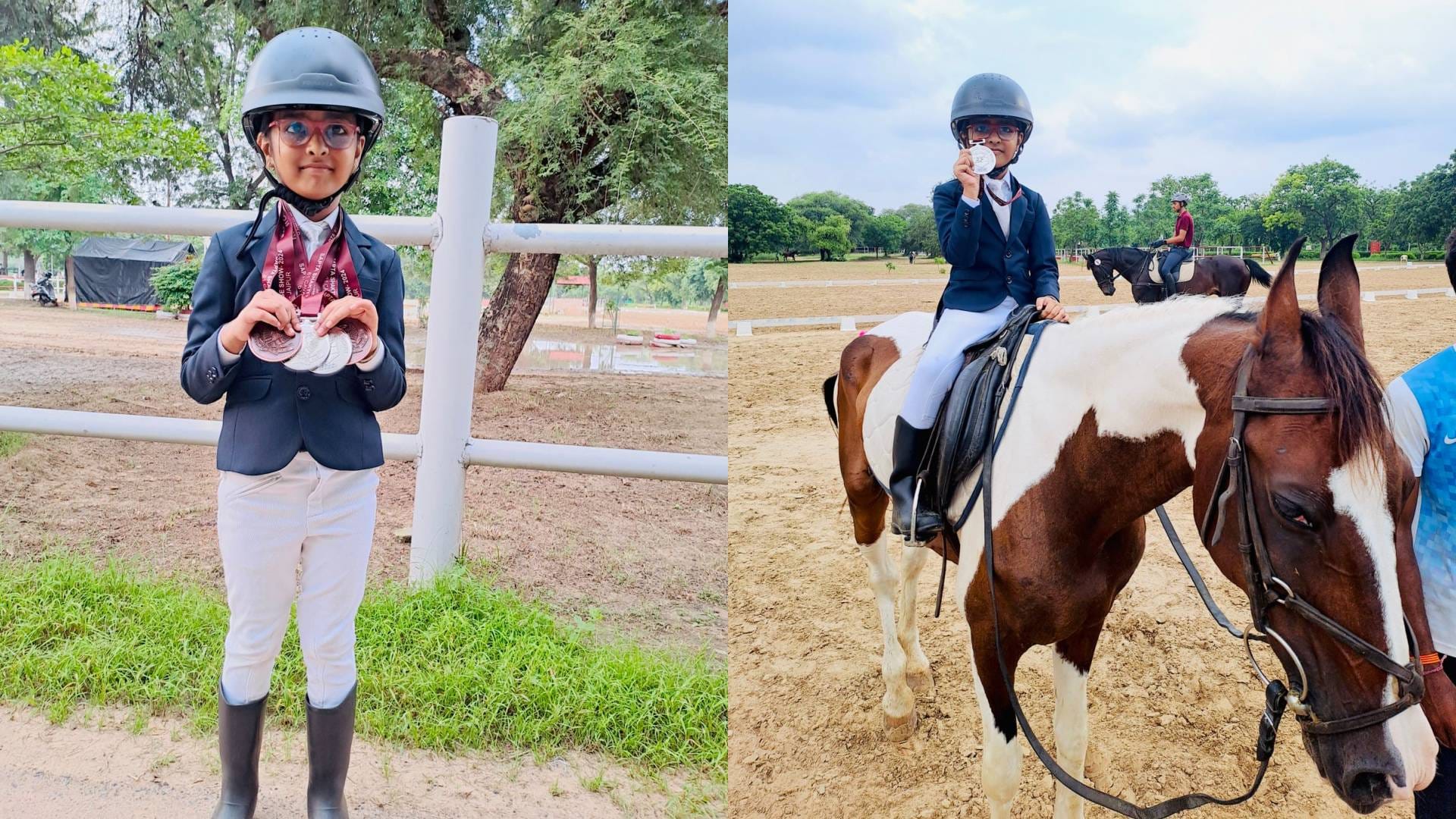 Rajasthan Nine-year-old Dhanvi Singh won many medals in horse riding in Karauli IAS and IPS also became fans