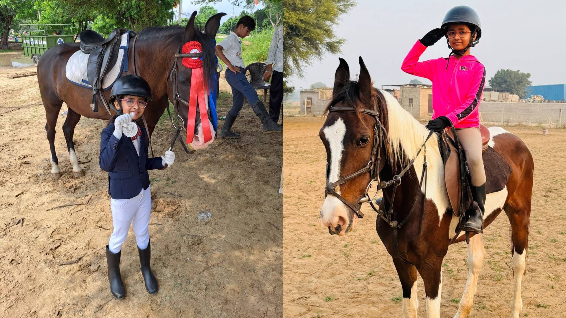 Rajasthan Nine-year-old Dhanvi Singh won many medals in horse riding in Karauli IAS and IPS also became fans