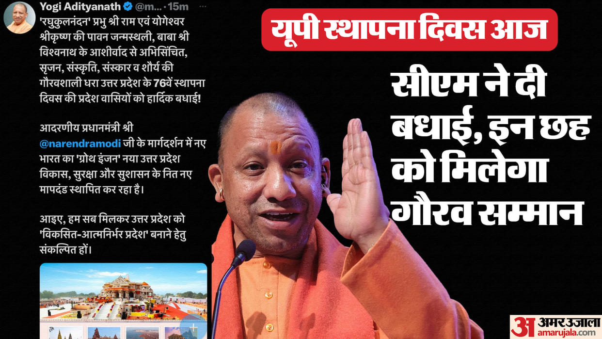 UP: Uttar Pradesh Foundation Day today, CM Yogi congratulated, these six personalities will get State Gaurav S
