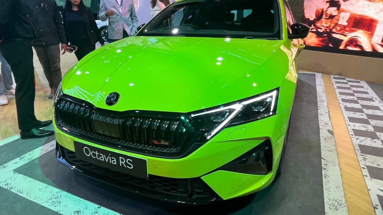 Skoda Octavia RS 2025 showcased at Auto Expo 2025 in Bharat Mobility Global Expo 2025