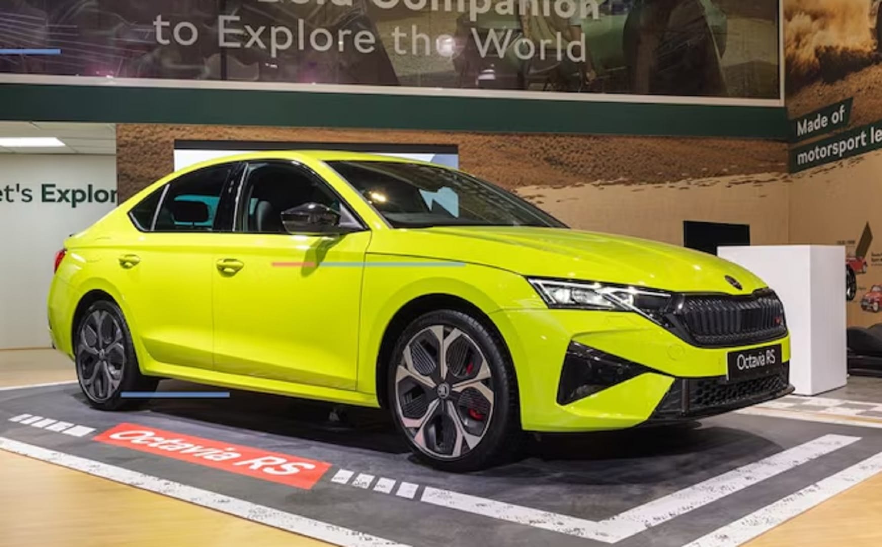 Skoda Octavia RS 2025 showcased at Auto Expo 2025 in Bharat Mobility Global Expo 2025