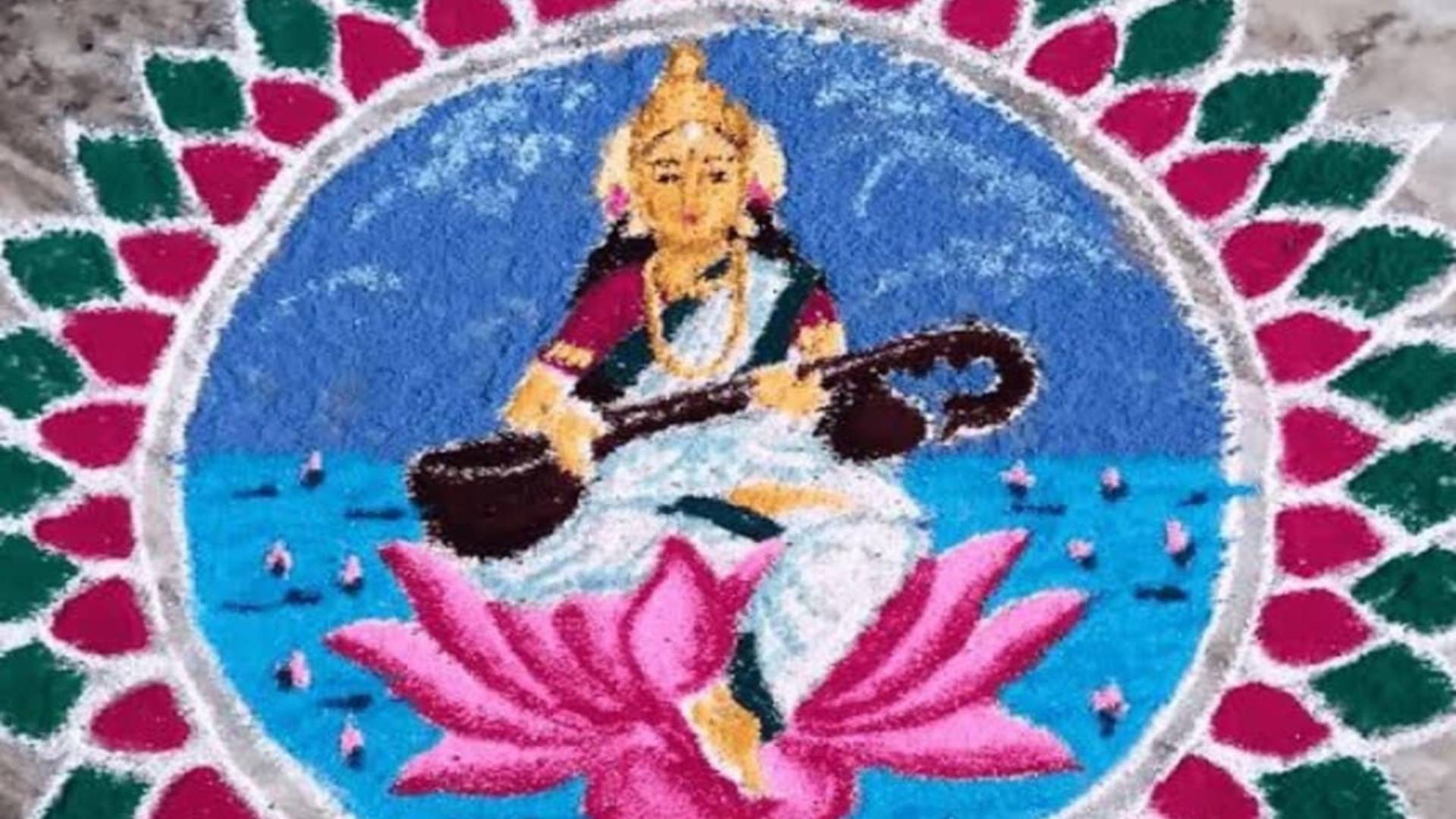Basant Panchami 2025 Rangoli Design Easy And Latest Rangoli Design In Hindi