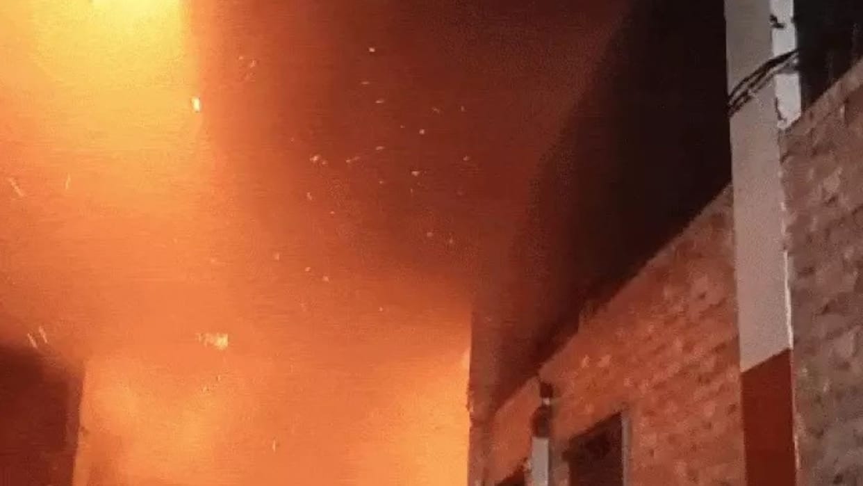 Fire broke out in the three-storey building of the sewing center in the capital