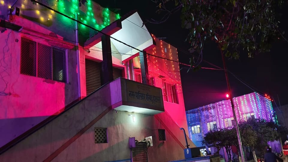 Republic Day today, the city lit up with tricolour lights