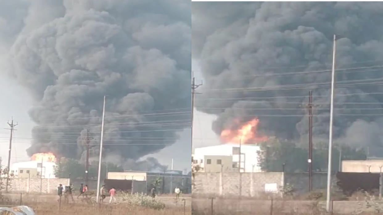 Massive fire breaks out in paint factory, blasting continues intermittently in Chhattisgarh