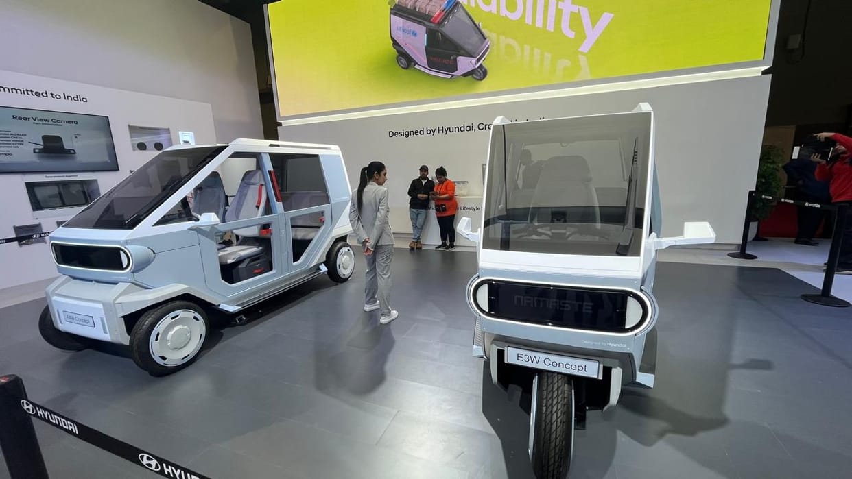 Hyundai Motor Company showcased Electric three-wheeler, four-wheeler concepts at Bharat Mobility Global Expo
