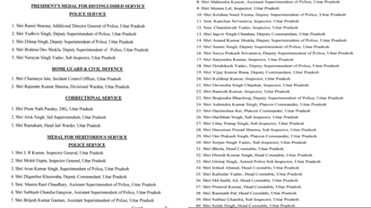 17 policeman of UP will be honoured with Gallantry Medal Commendable Service Medal names also announced
