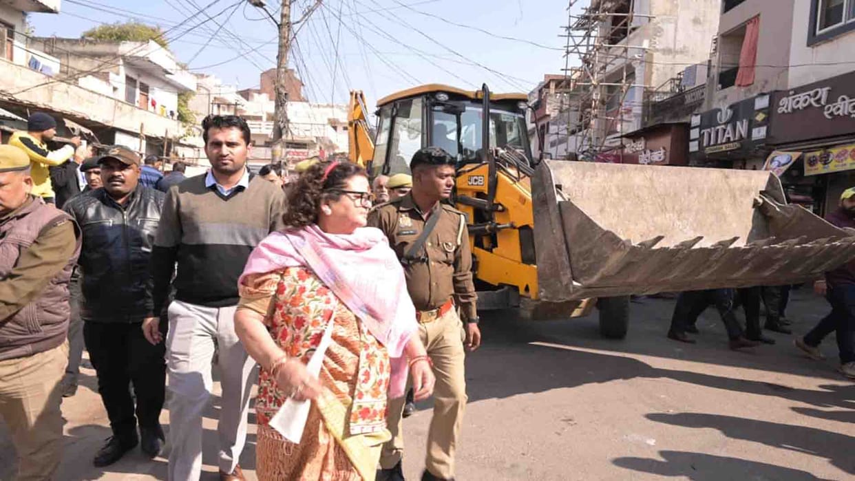 two-storey market was built by filling the drain, it was demolished