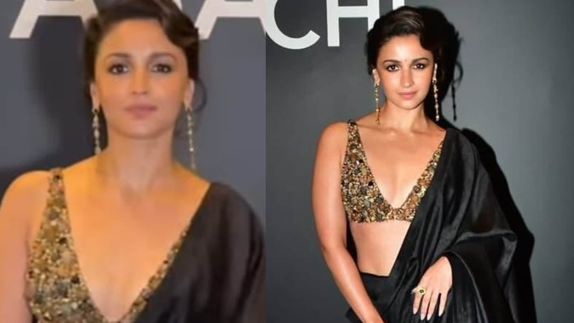 alia bhatt black saree look at Sabyasachi 25th Anniversary disprj
