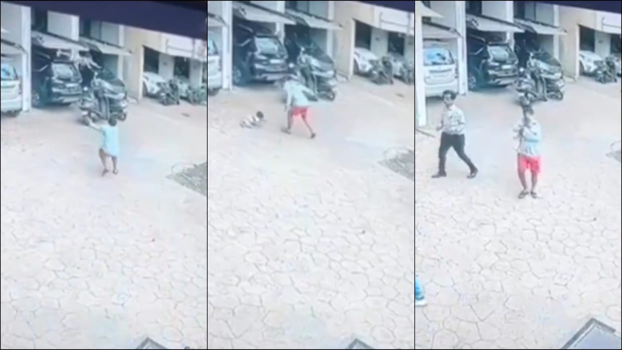 two year old child survives fall from 13th floor balcony due to man's quick thinking; video goes viral