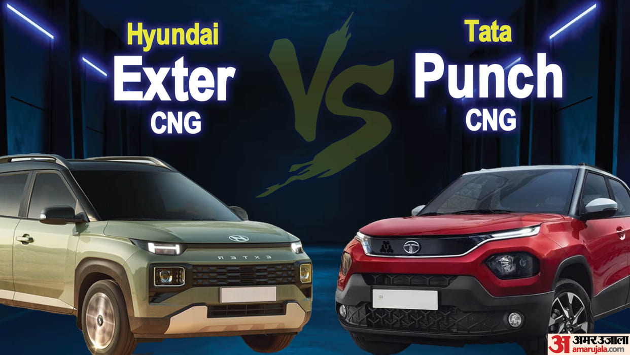 Hyundai Exter CNG vs Tata Punch CNG Features Specifications Mileage Comparison