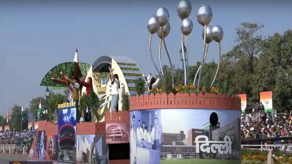 Republic Day Parade Celebration People immersed in the color of patriotism