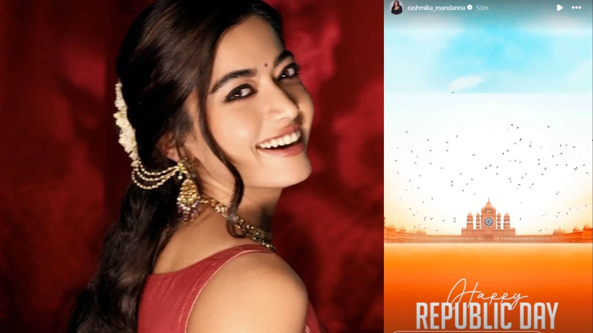 Republic Day 2025 South stars Allu Arjun Chiranjeevi Rashmika Mandanna Mohanlal wishes fans