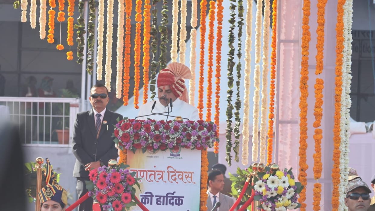 CM Yadav participated in the parade at Nehru Stadium in Indore