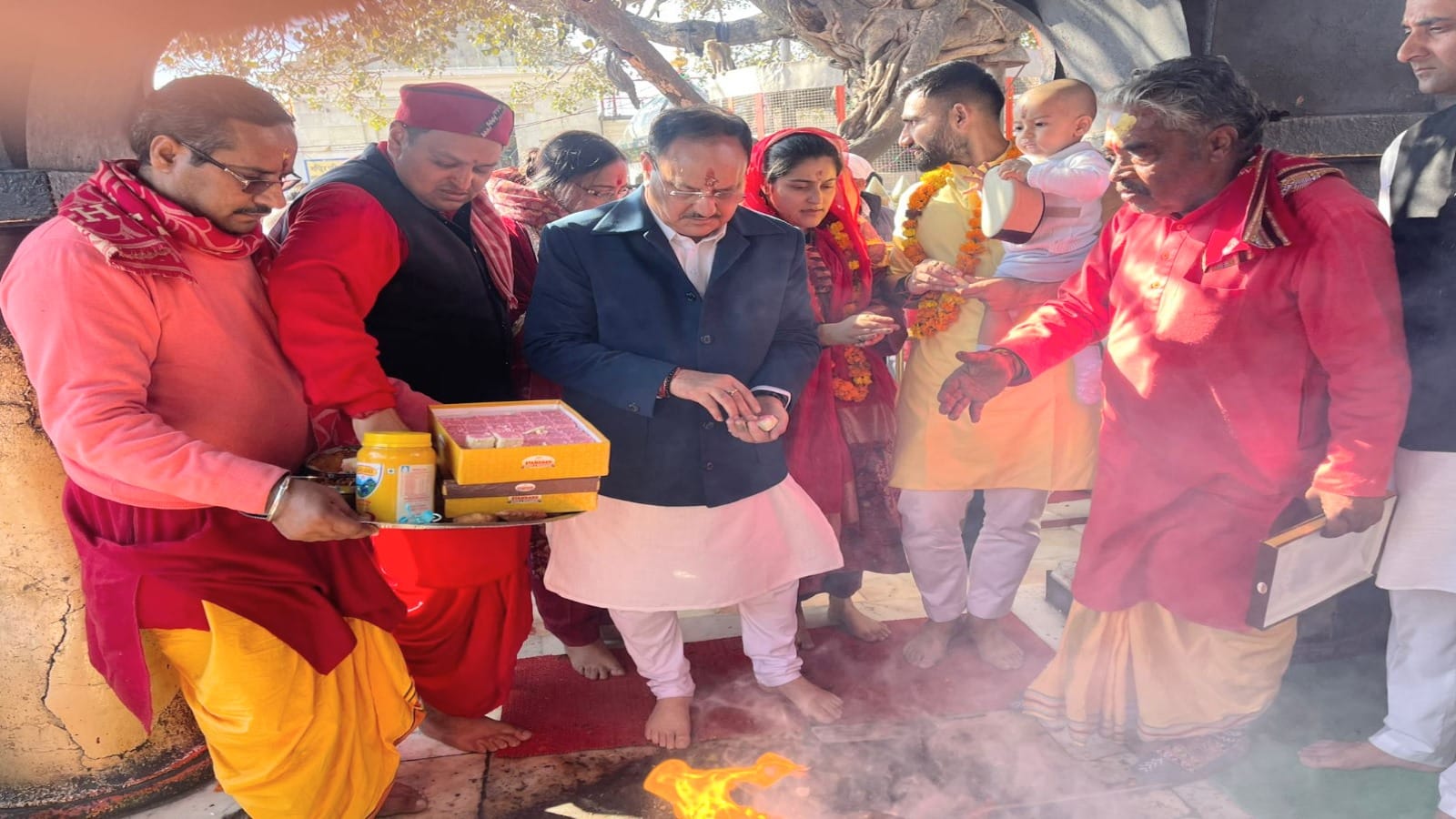BJP National President JP Nadda along with his family paid obeisance at Shri Naina Devi Ji