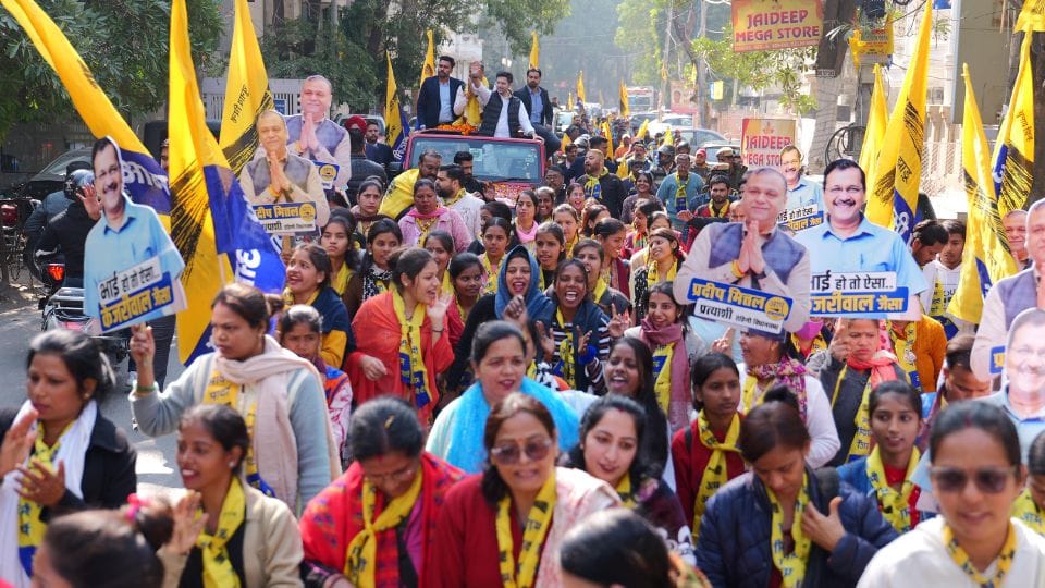 Rajya Sabha MP Raghav Chadha did grand road show for AAP candidate Pradeep Mittal