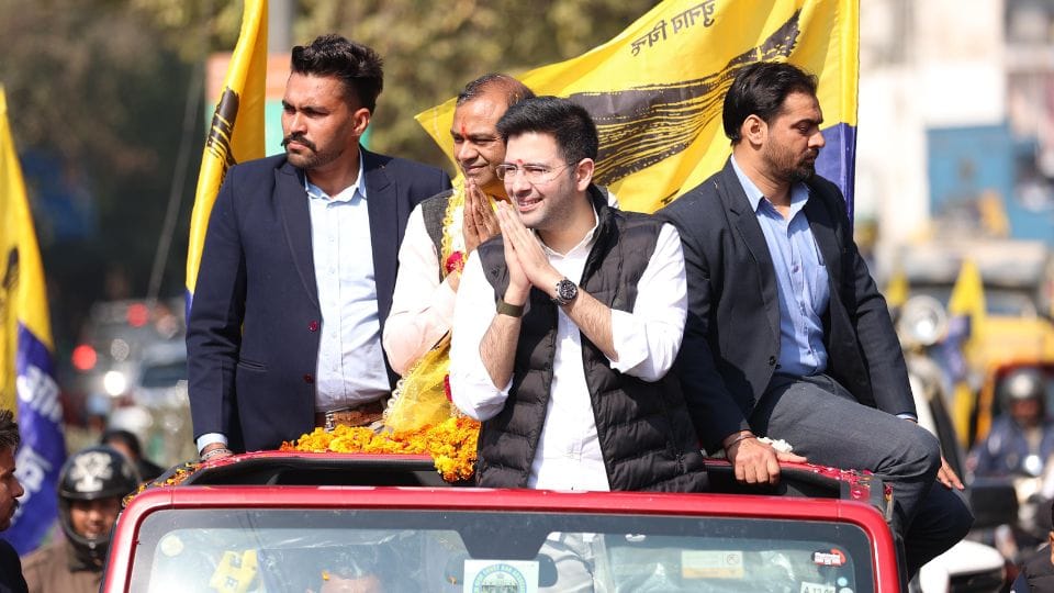 Rajya Sabha MP Raghav Chadha did grand road show for AAP candidate Pradeep Mittal