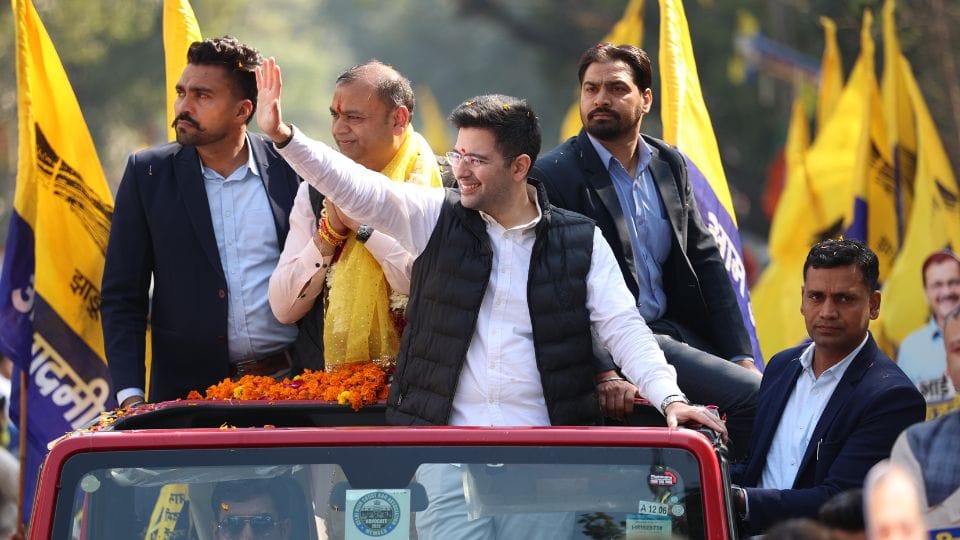 Rajya Sabha MP Raghav Chadha did grand road show for AAP candidate Pradeep Mittal