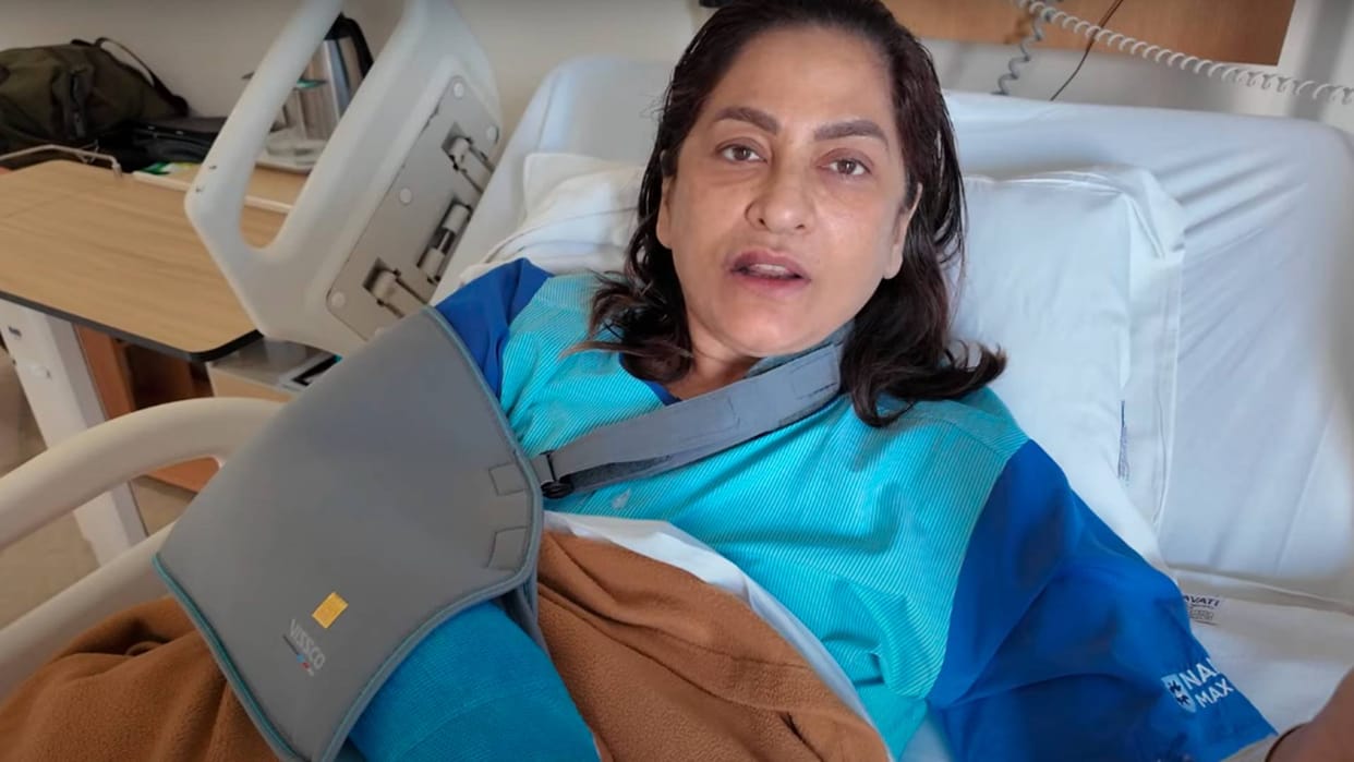 Archana Puran Singh injured on set breaks wrist undergoes Surgery TGIKS Judge Shares Health Update in vlog