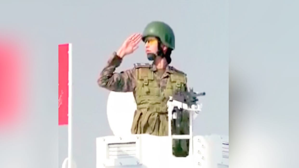 Major Radhika Sen saluted the President during the Republic Day parade