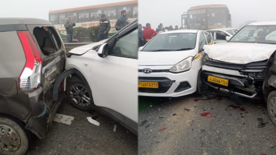Accident: Accident on Meerut-Delhi Expressway, several vehicles collided at high speed, 12 injured