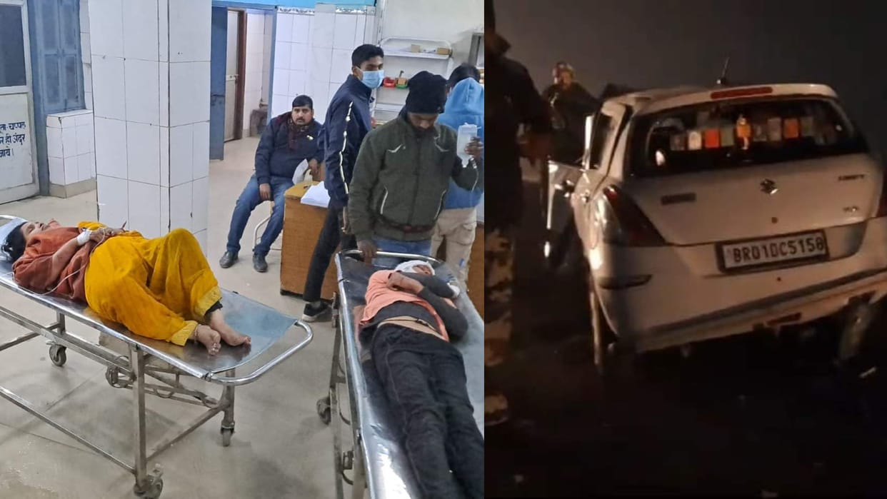 Bihar News : Road Accident news on gandhi setu hajipur patna road vaishali bihar police