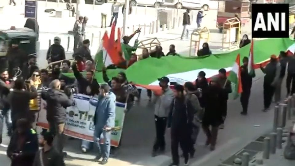 ABVP takes out Tiranga Samman Yatra from TRC Chowk to Lal Chowk