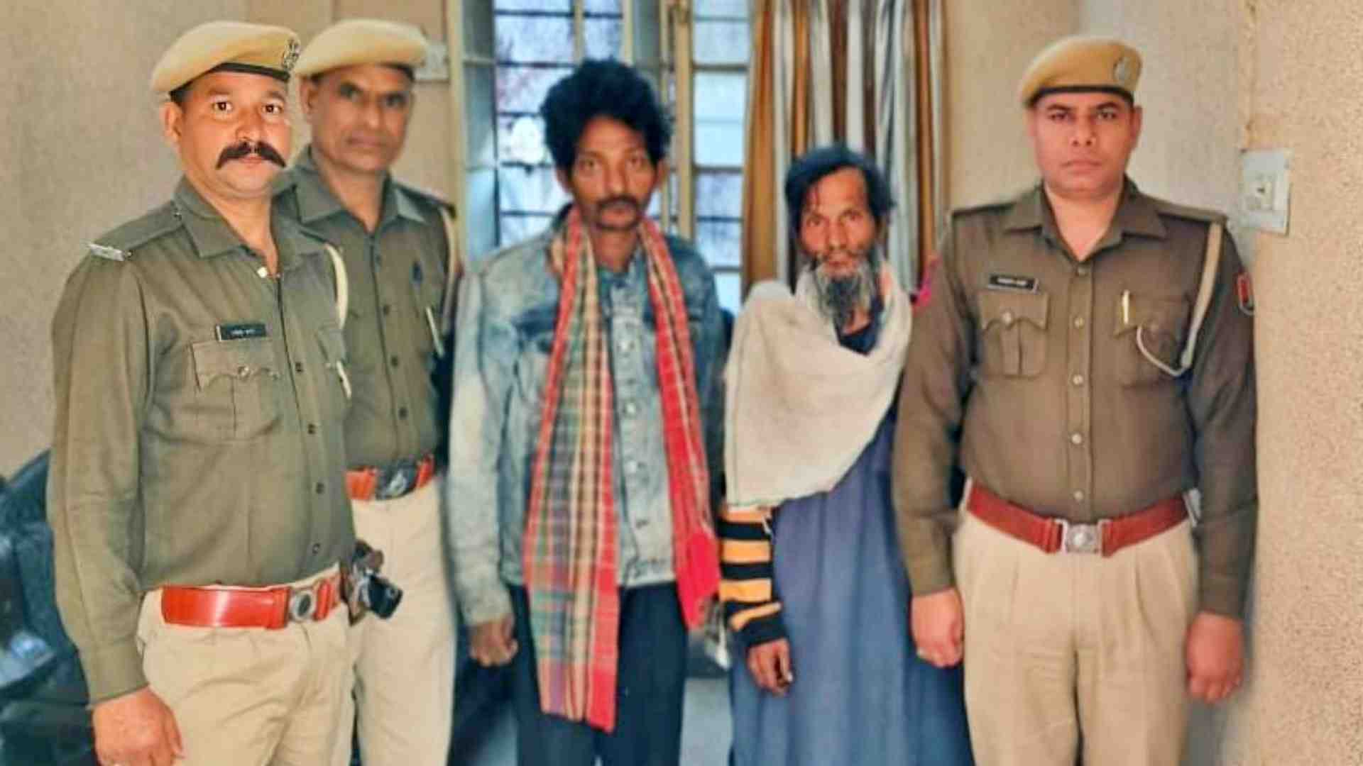 पुलिस की गिरफ्त में आरोपी।
