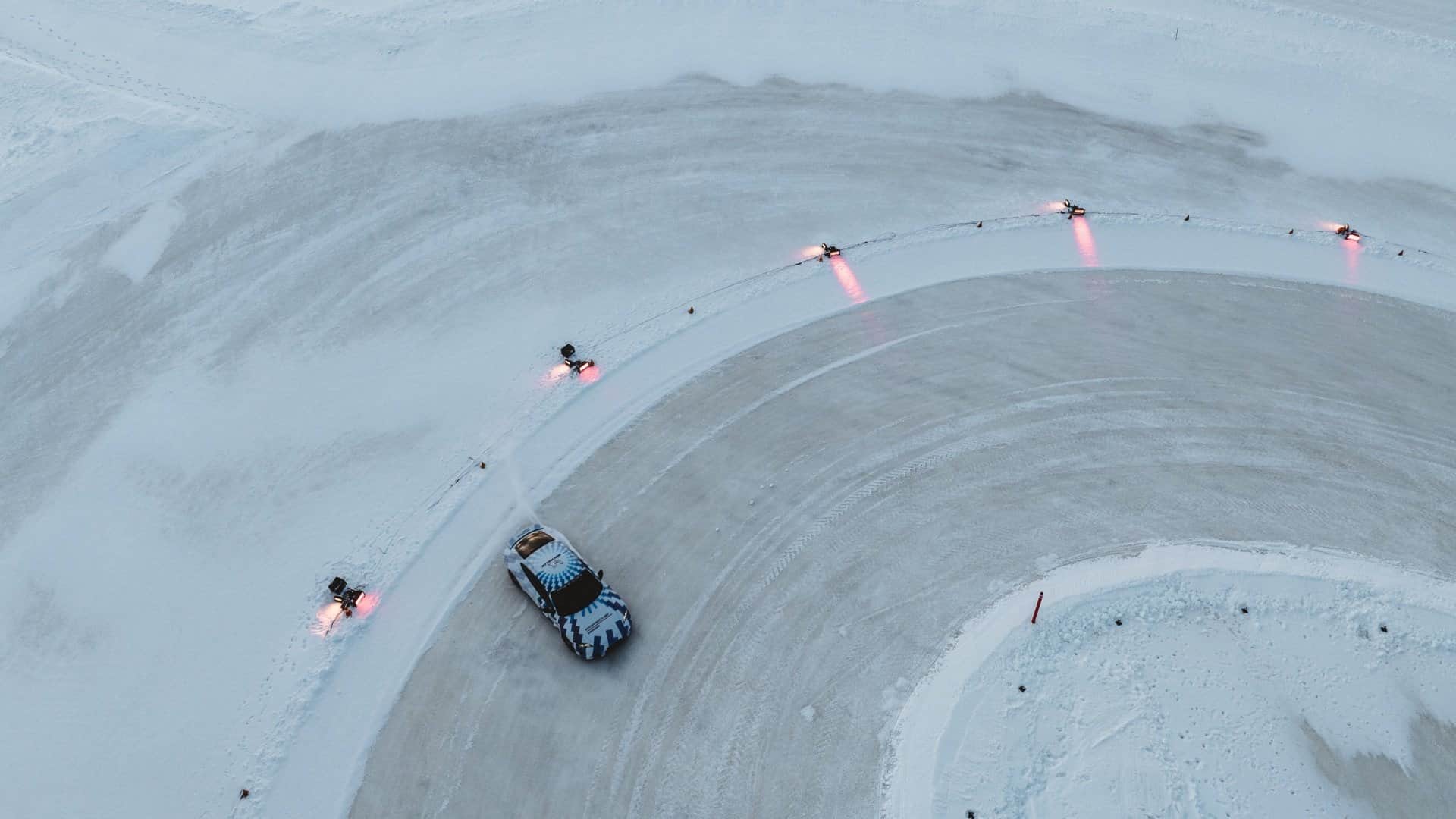 Porsche Taycan GTS set new Guinness World Record for Longest continuous drift on ice by an electric vehicle