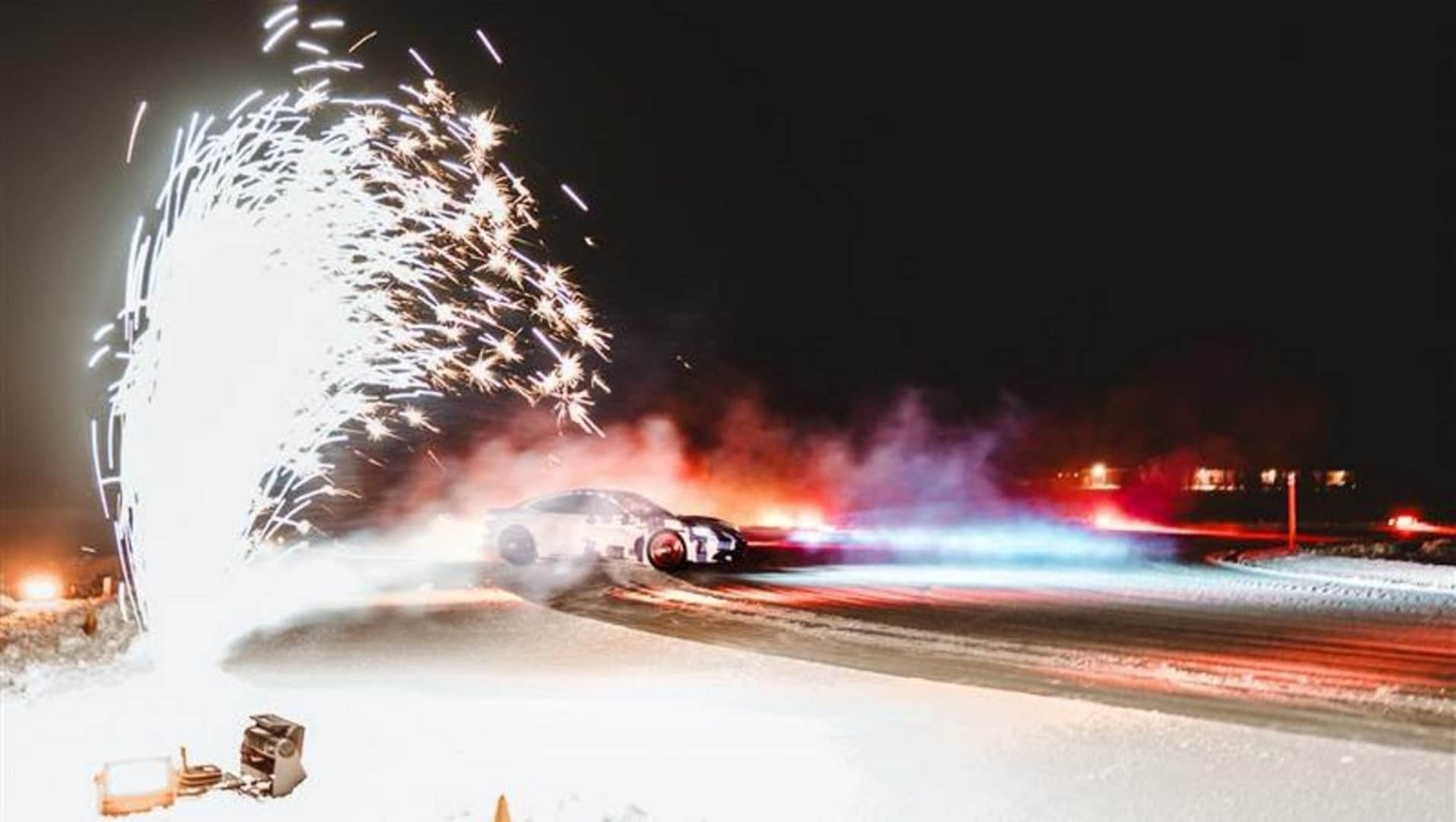 Porsche Taycan GTS set new Guinness World Record for Longest continuous drift on ice by an electric vehicle