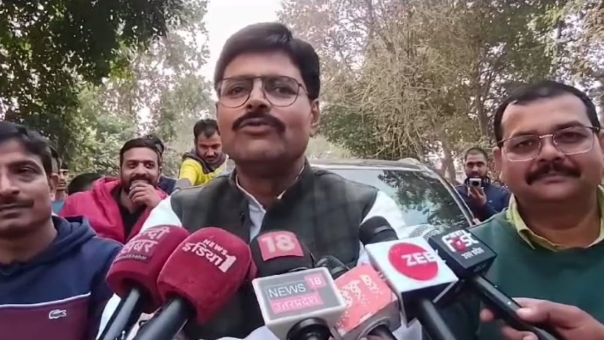 SP MLA Abhay Singh campaigns for BJP in Milkipur Ayodhya.
