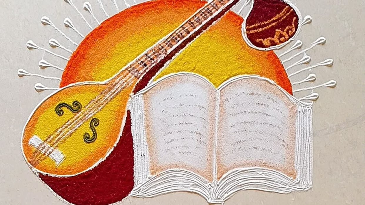Basant Panchami 2025 Rangoli Design Easy And Latest Rangoli Design In Hindi