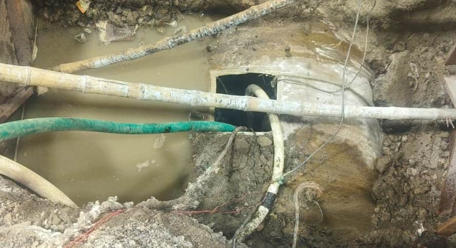 2.5 lakh people of the southern region got water after six days repair of the main pipeline was completed