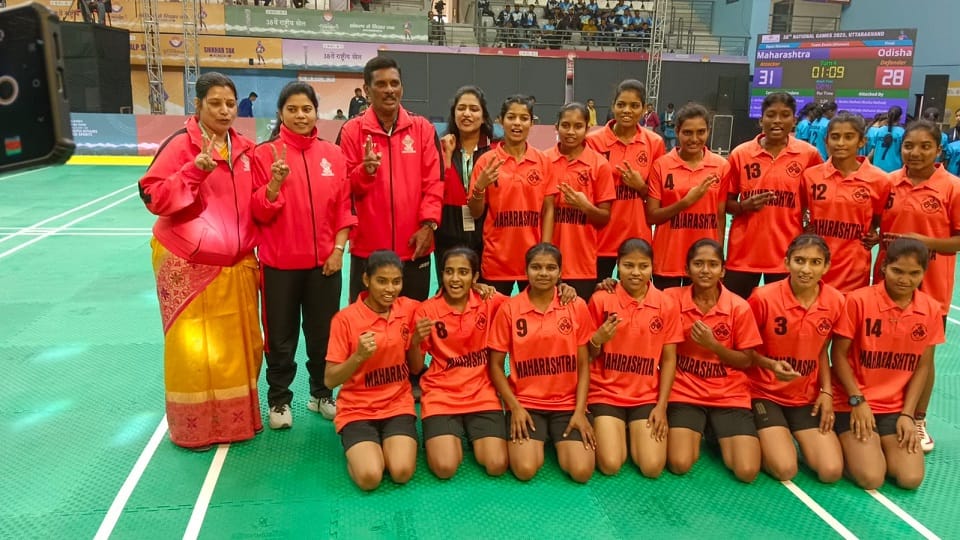Maharashtra won gold in women Kho-Kho competition at 38th national games