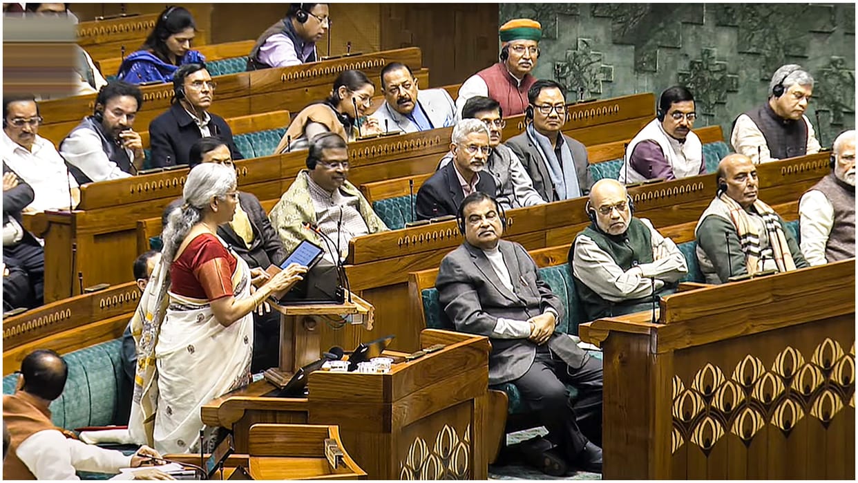 Nirmala Sitharaman mentioned Gurjad in budget speech Oppn walkout demands govt statement on Kumbh stampede