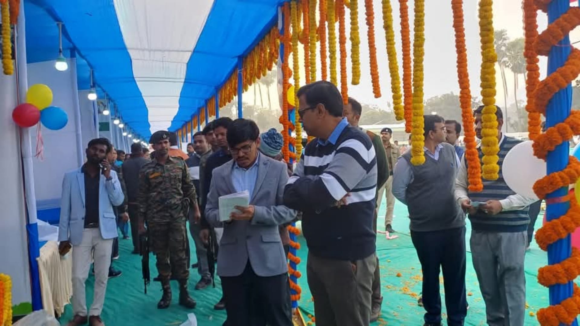 सीएम नीतीश कुमार के आगमन के लिए युद्धस्तर हो रही तैयारियां