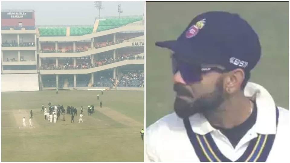 Ranji Trophy: Security lapse in Arun Jaitley Stadium, 3 fans broke barricades and reached field Virat Kohli