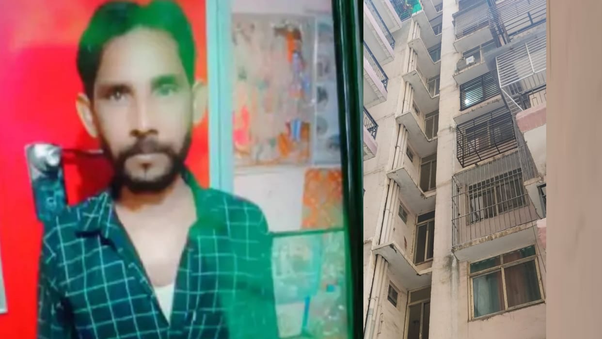 Young man fell from 13th floor of Smriti Apartment on Kursi Road Lucknow.