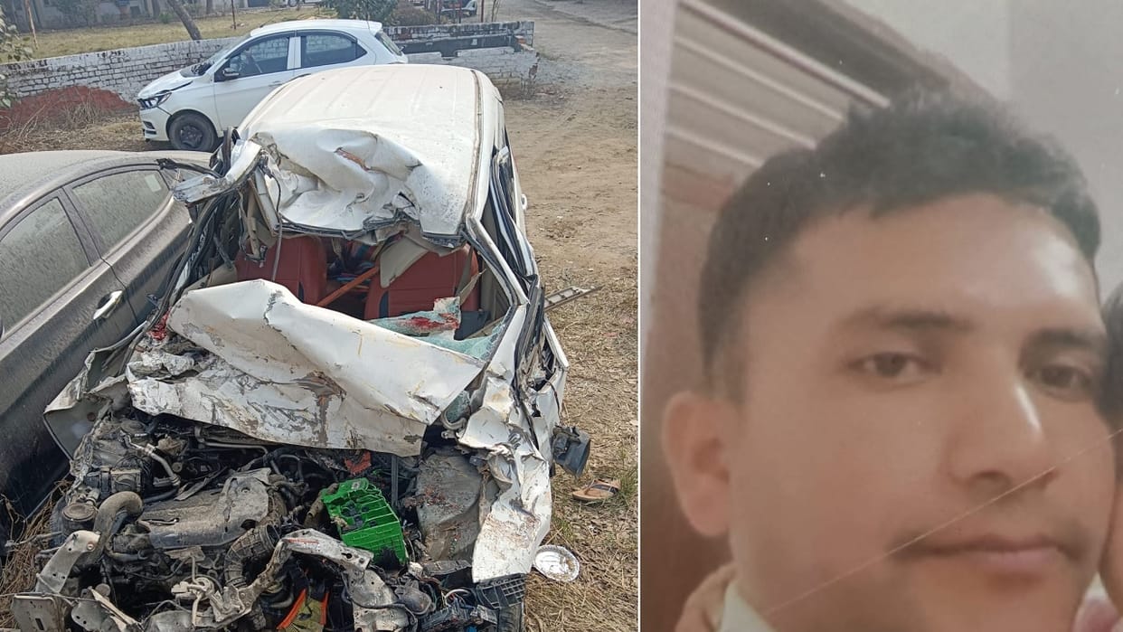 Horrific road accident on Panipat-Rohtak highway, two killed and one injured