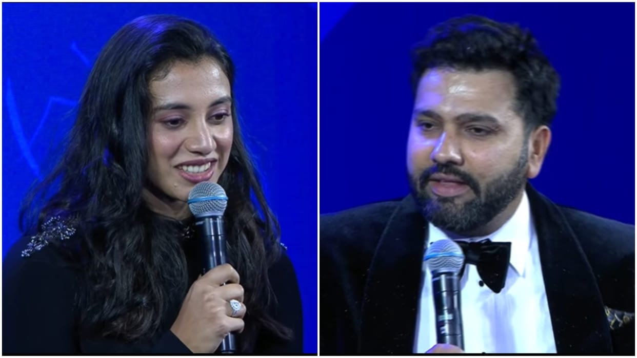 VIDEO: Rohit Sharma clean bowled on Smriti Mandhana question, told what teammates tease him about BCCI Awards